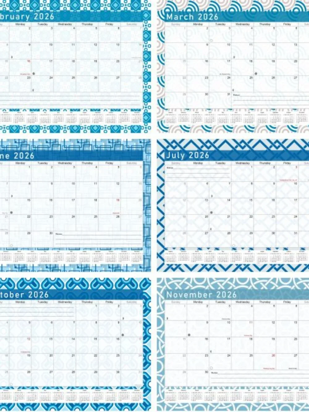 Personalized Custom 2027 Wall Calendar Spiral-bound - 12 Months. 11 x 8in. #04